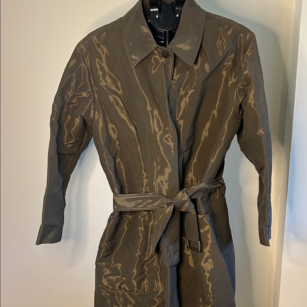 Ron Leal Chic Olive Belted Trench Coat